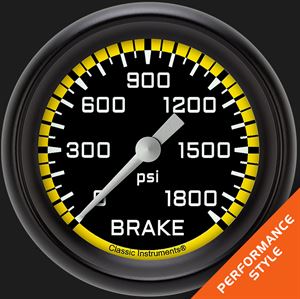 Picture of Autocross Yellow 2 5/8" Brake Pressure Gauge