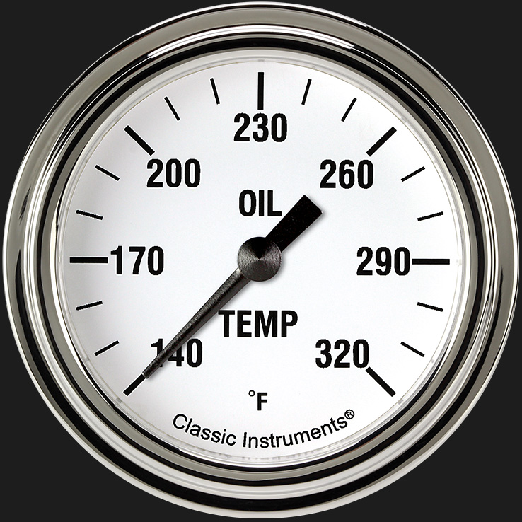 Picture of White Hot 2 5/8" Oil Temperature Gauge