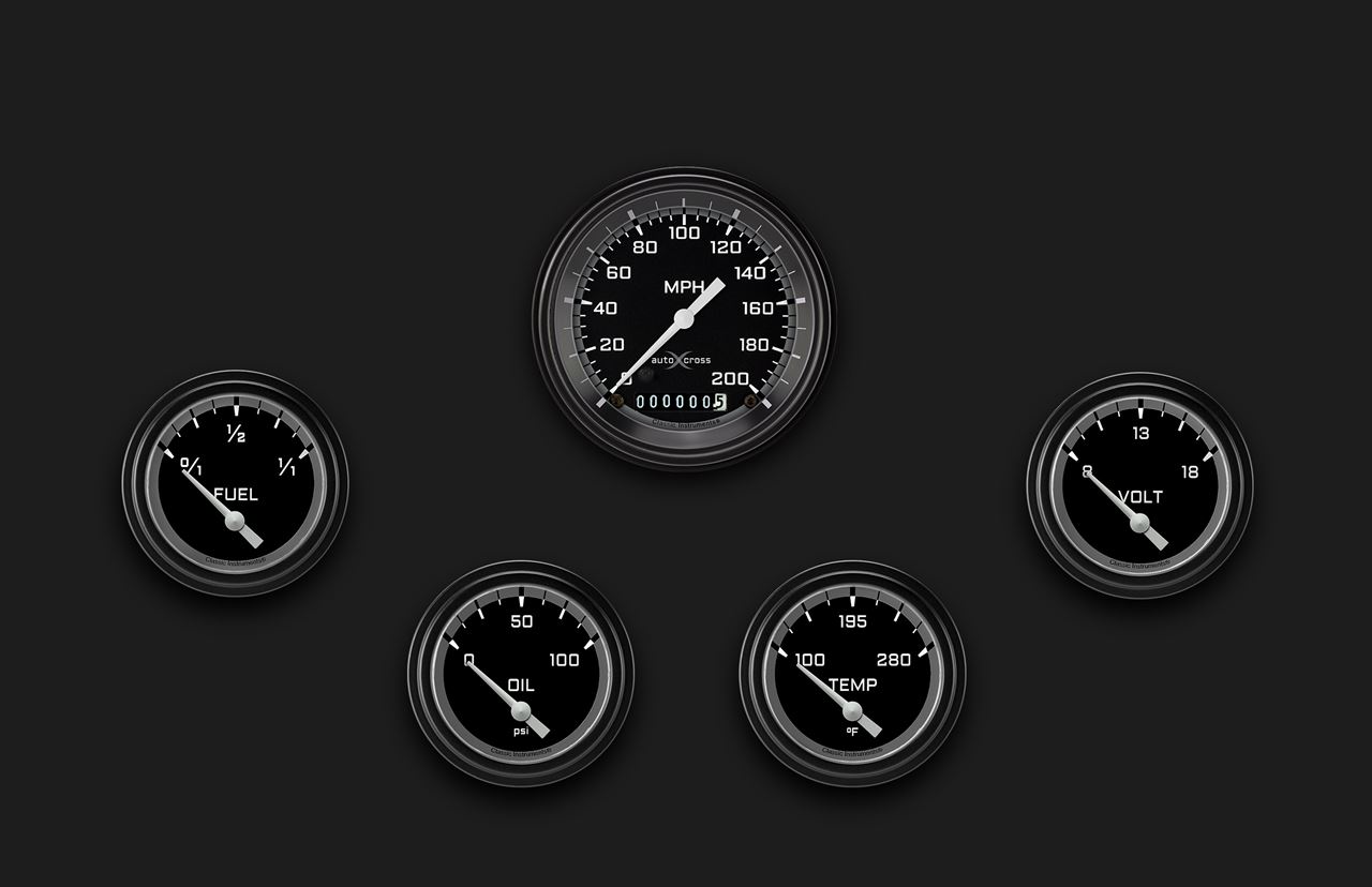 Picture of AutoCross Gray Five Gauge Set 200