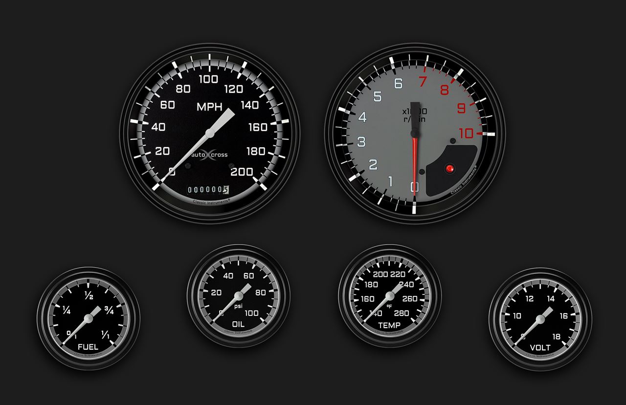 Picture of AutoCross Gray Six Gauge Set 351