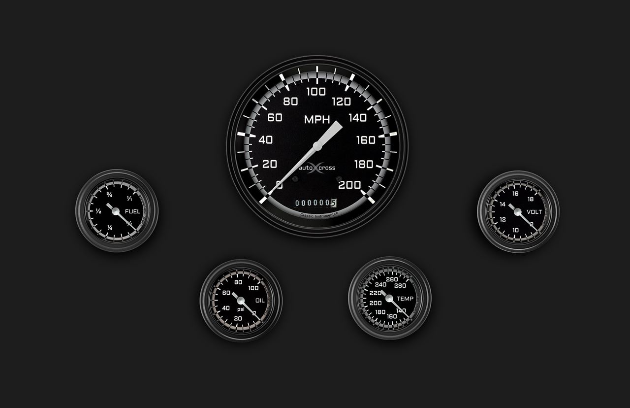 Picture of AutoCross Gray Five Gauge Set 154