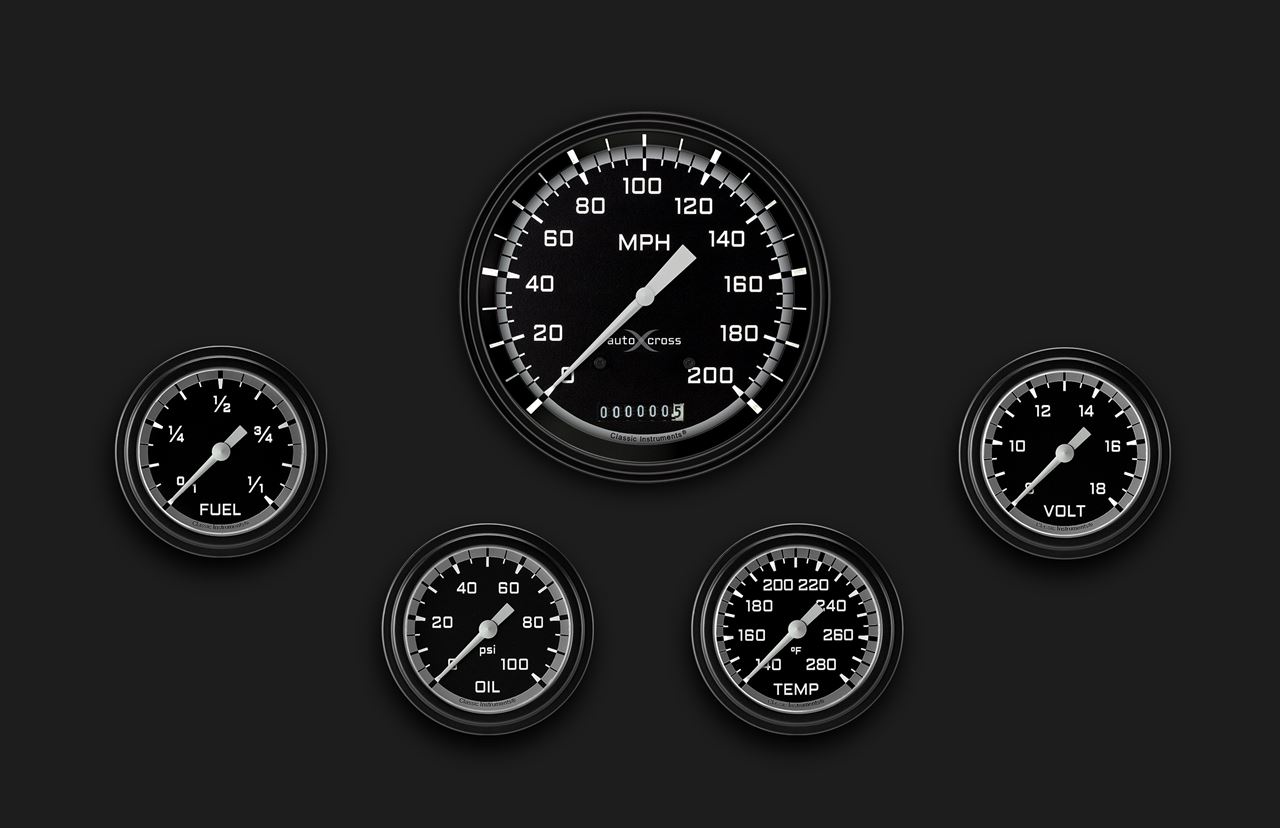 Picture of AutoCross Gray Five Gauge Set 354