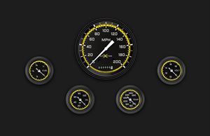 Picture of AutoCross Yellow Five Gauge Set 154