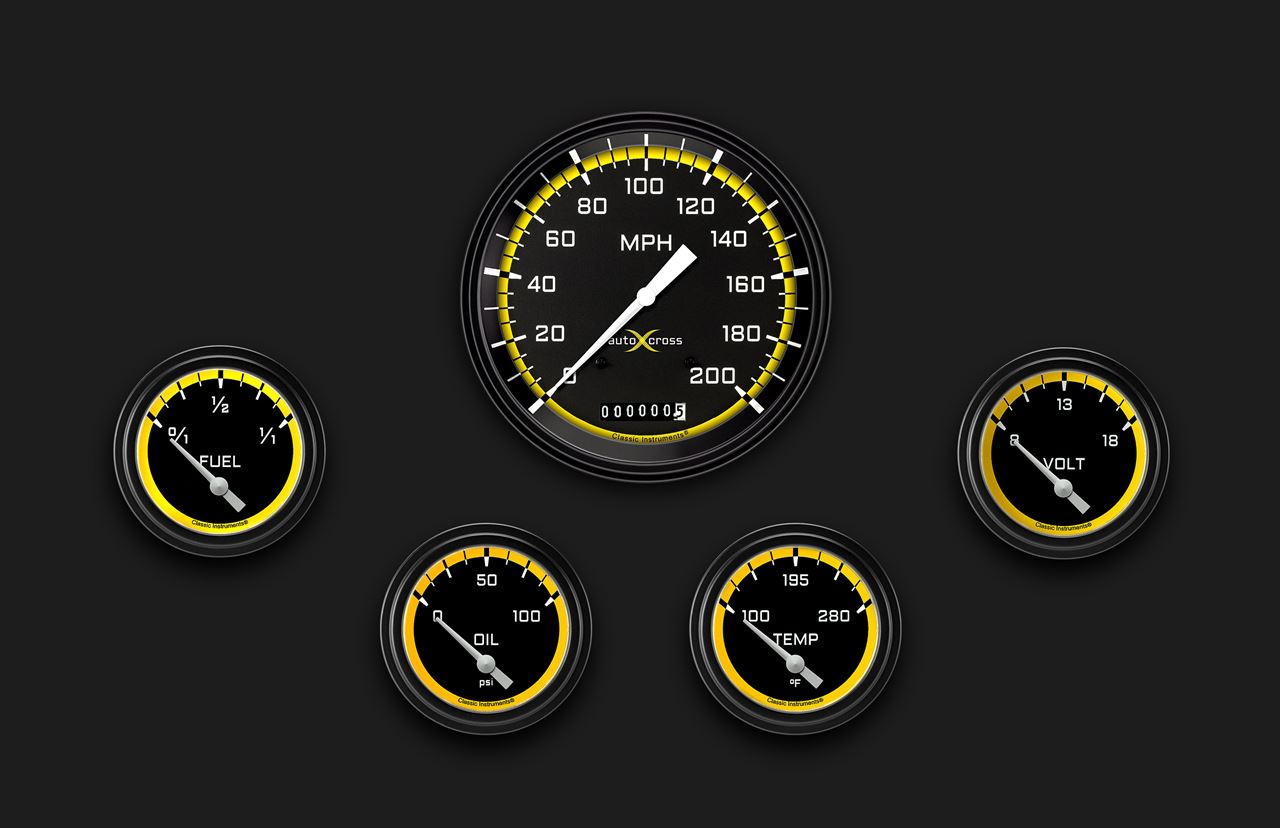 Picture of AutoCross Yellow Five Gauge Set 254