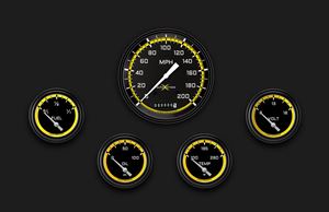 Picture of AutoCross Yellow Five Gauge Set 254