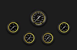 Picture of AutoCross Yellow Five Gauge Set 300