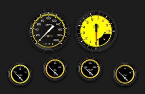 Picture of AutoCross Yellow Six Gauge Set 251