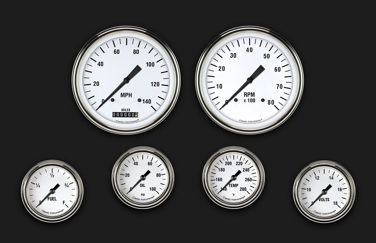 Picture of White Hot Six Gauge Set 351