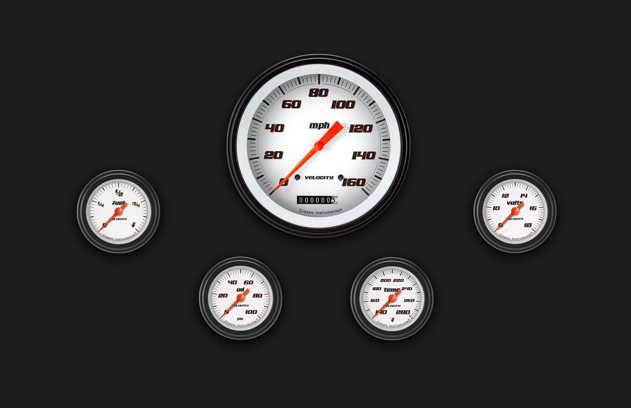 Picture of Velocity White Five Gauge Set 154