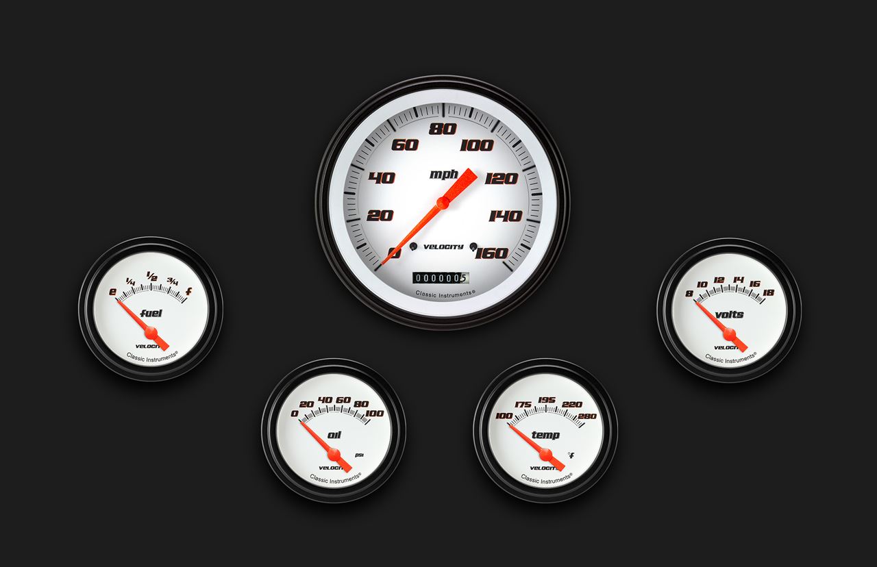 Picture of Velocity White Five Gauge Set 254