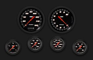 Picture of Velocity Black Six Gauge Set 351