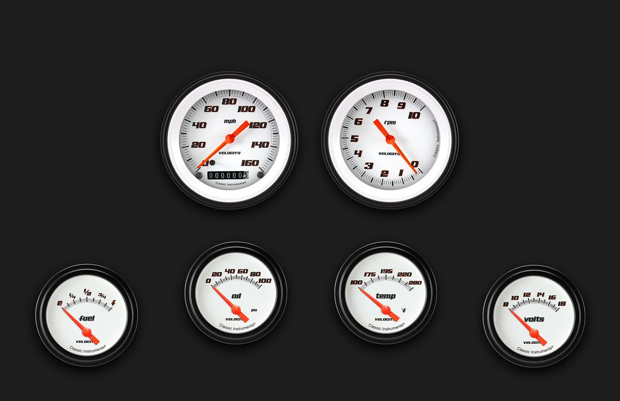 Picture of Velocity White Six Gauge Set 201