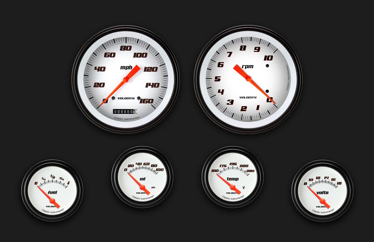 Picture of Velocity White Six Gauge Set 251