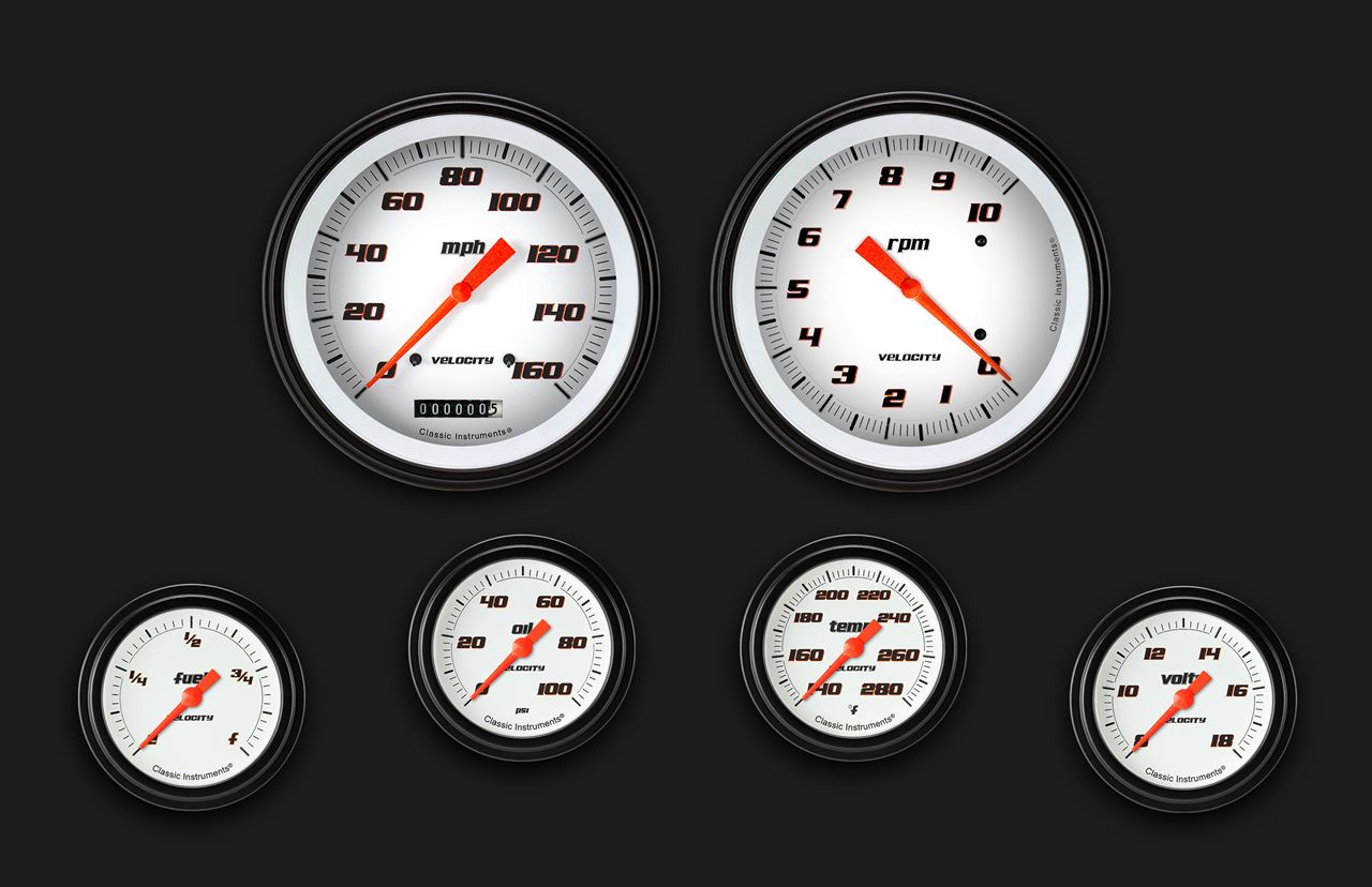 Picture of Velocity White Six Gauge Set 351