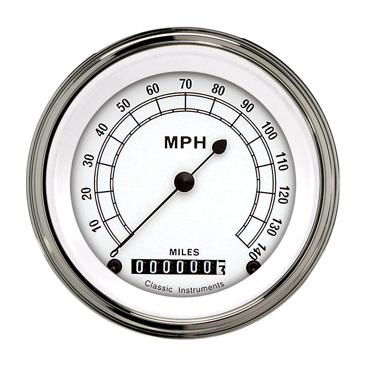 Picture of Classic White 3 3/8" Speedometer