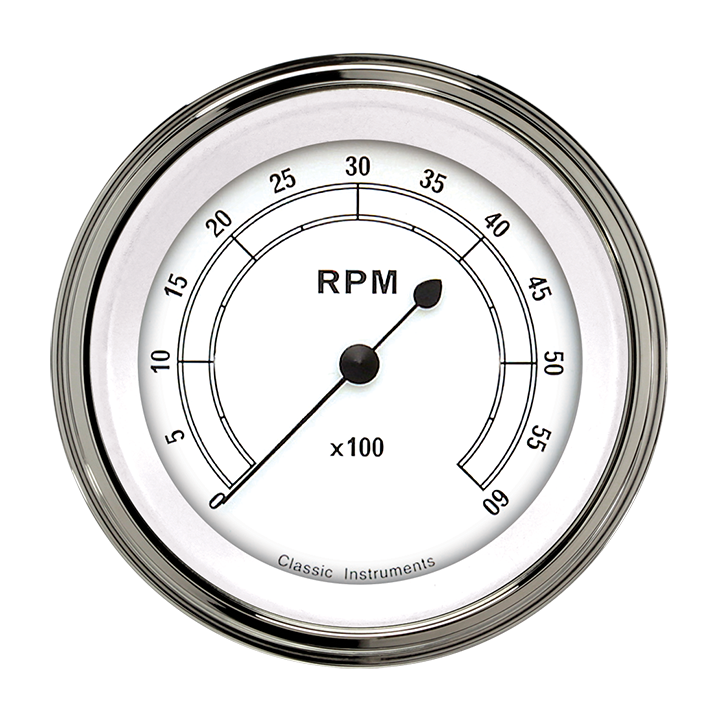 Picture of Classic White 3 3/8" Tachometer