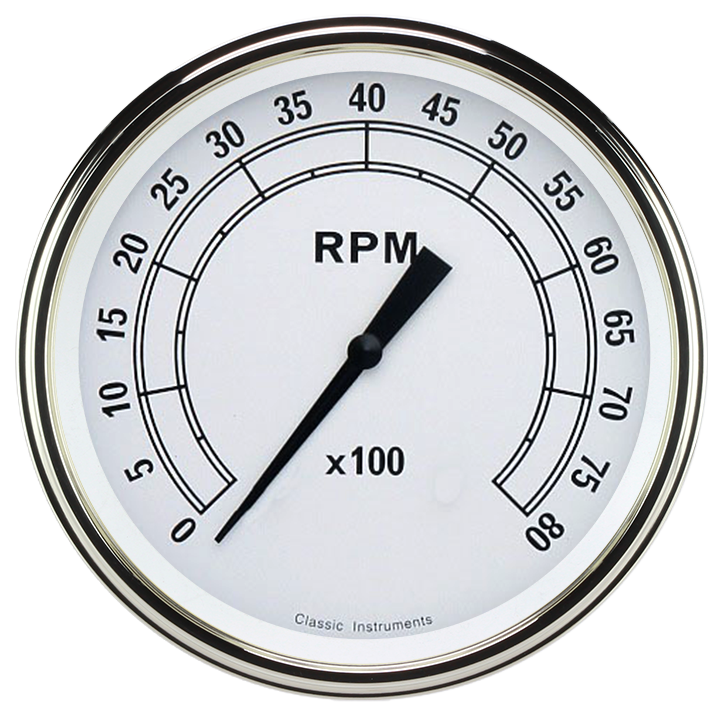 Picture of Classic White 4 5/8" Tachometer