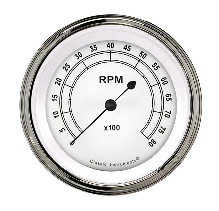 Picture of Classic White 3 3/8" Tachometer