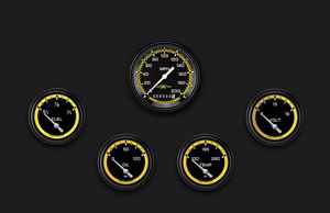 Picture of AutoCross Yellow Five Gauge Set 200