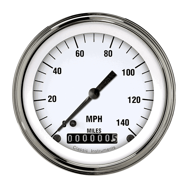Picture of White Hot 3 3/8" Speedometer
