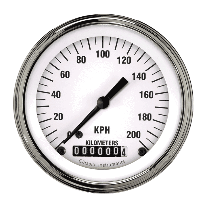 Picture of White Hot 3 3/8" Speedometer