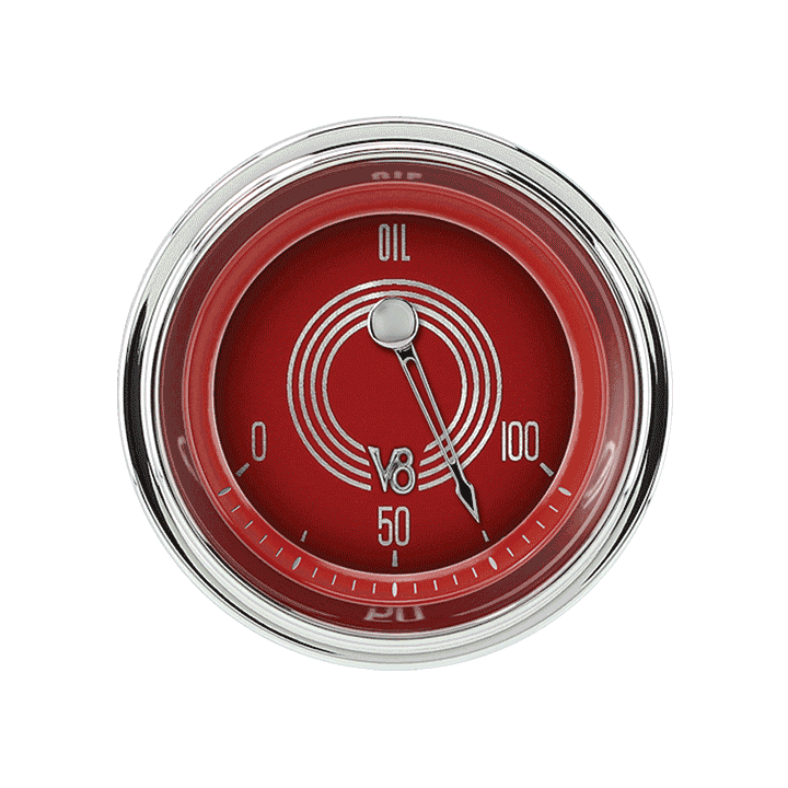 Picture of V8 Red Steelie 2 1/8" Oil Pressure