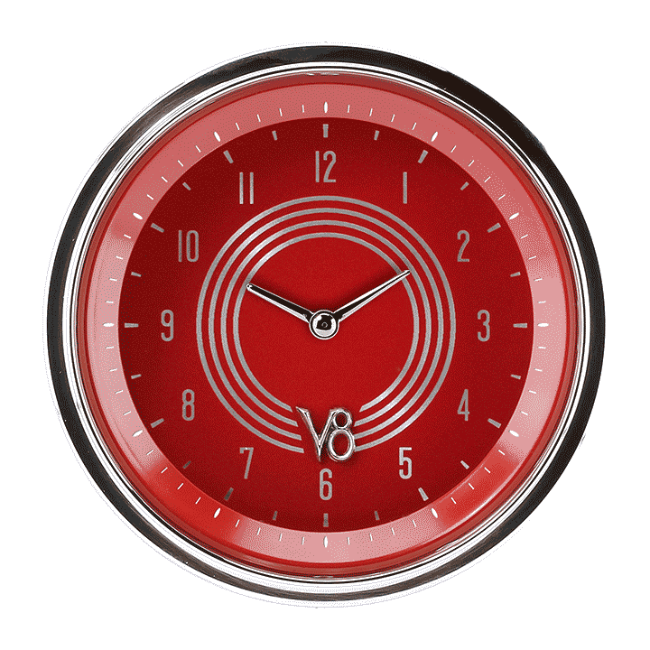 Picture of V8 Red Steelie 3 3/8" Clock