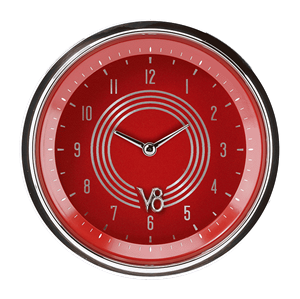 Picture of V8 Red Steelie 3 3/8" Clock