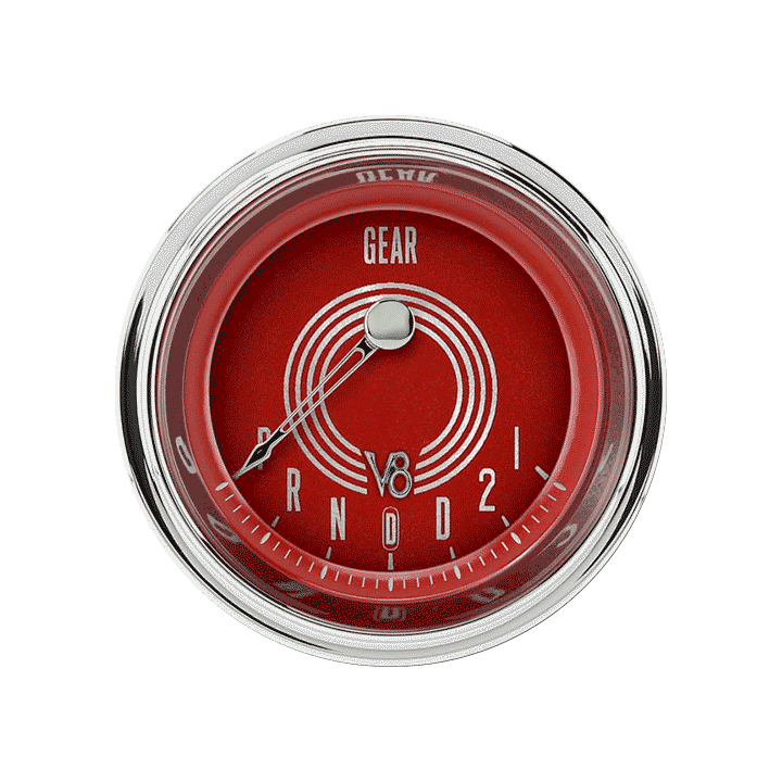 Picture of V8 Red Steelie 2 1/8" Gear Indicator, Overdrive