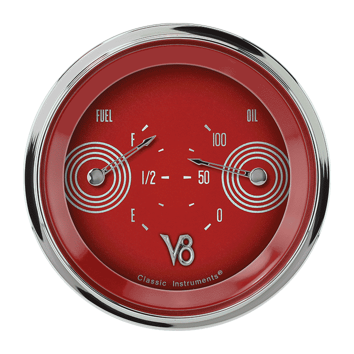 Picture of V8 Red Steelie 3 3/8" Dual