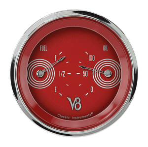 Picture of V8 Red Steelie 3 3/8" Dual