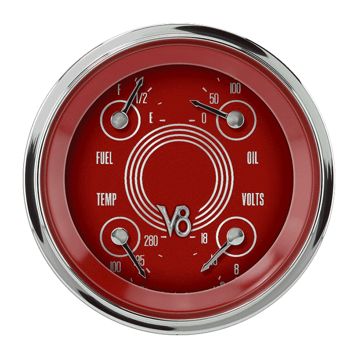 Picture of V8 Red Steelie 3 3/8" Quad