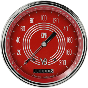 Picture of V8 Red Steelie 4 5/8" Speedometer