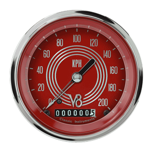 Picture of V8 Red Steelie 3 3/8" Speedometer