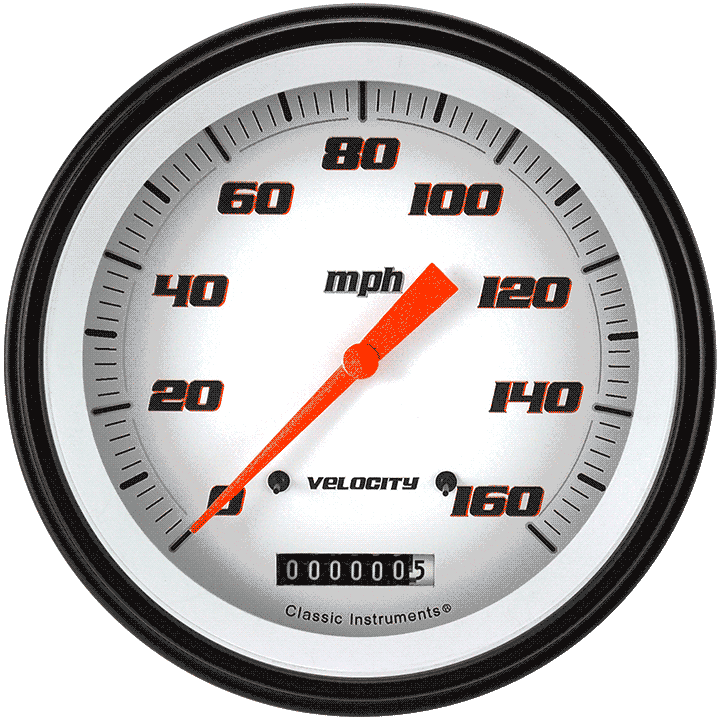 Picture of Velocity White 4 5/8" Speedometer 