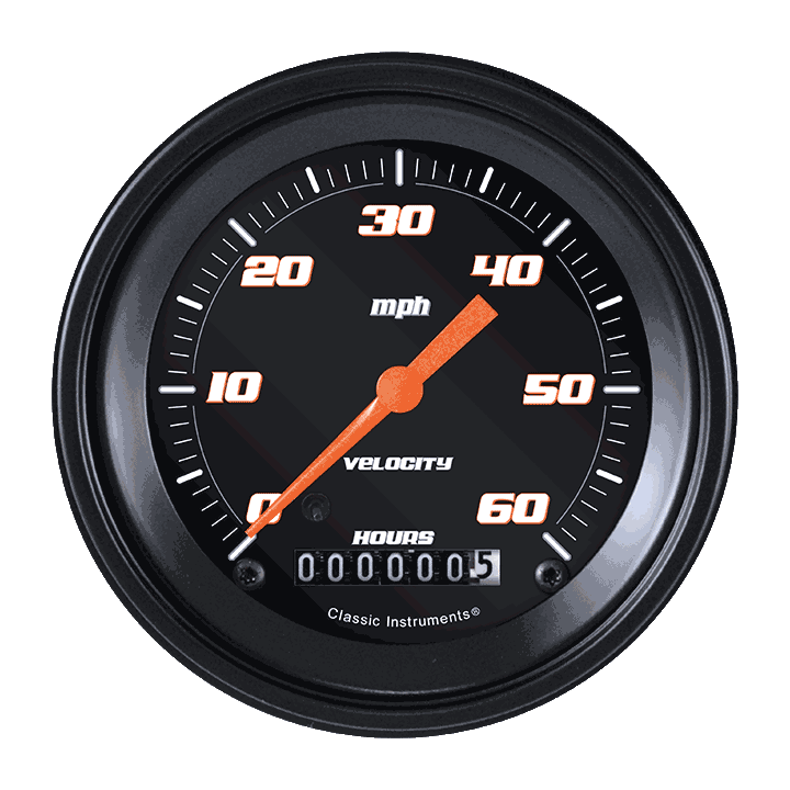 Picture of Velocity Black 3 3/8" Low Speed Speedometer