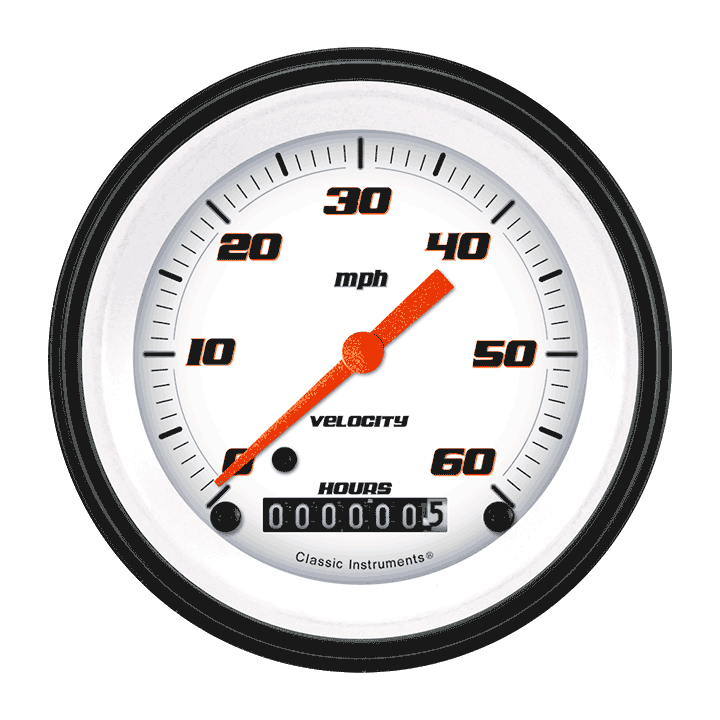 Picture of Velocity White 3 3/8" Low Speed Speedometer