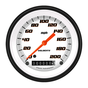 Picture of Velocity White 3 3/8" Speedometer