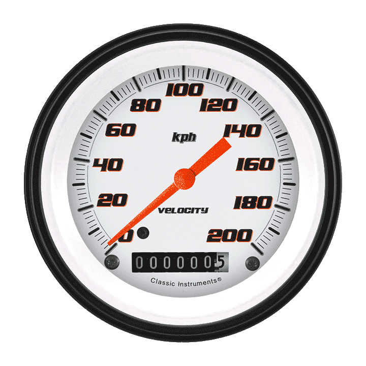 Picture of Velocity White 3 3/8" Speedometer
