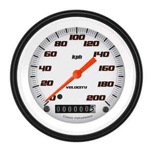 Picture of Velocity White 3 3/8" Speedometer