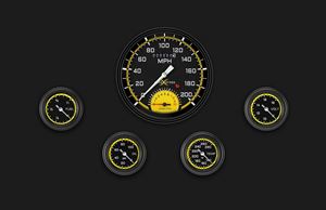 Picture of AutoCross Yellow Five Gauge Set 165