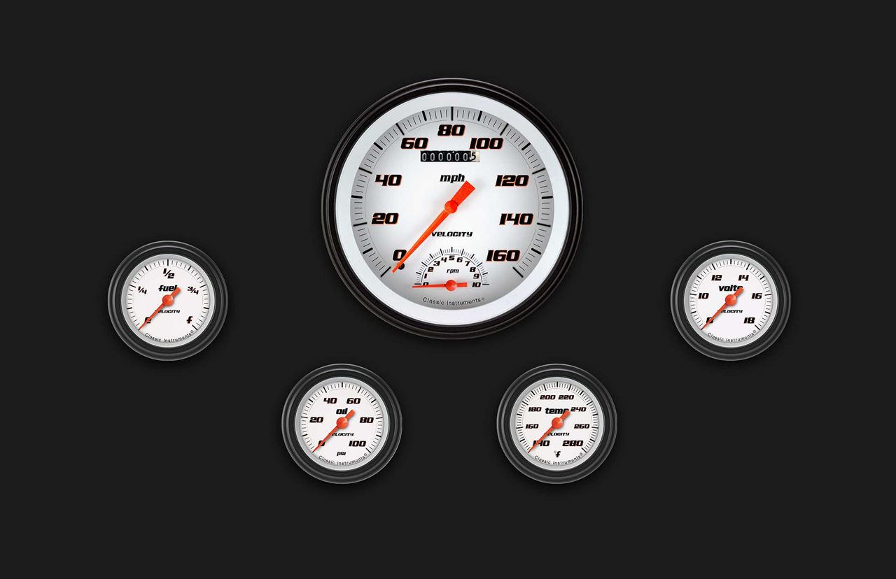 Picture of Velocity White Five Gauge Set 165