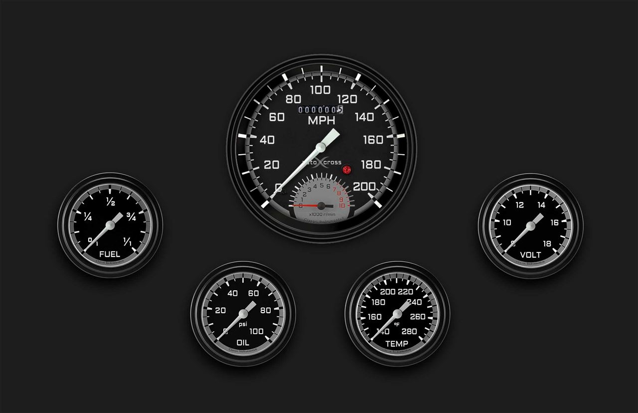 Picture of AutoCross Gray Five Gauge Set 365