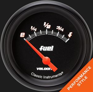 Picture of Velocity Black 2 5/8" Fuel Gauge, 0-30 ohm
