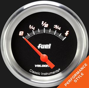 Picture of Velocity Black 2 5/8" Fuel Gauge, 0-30 ohm