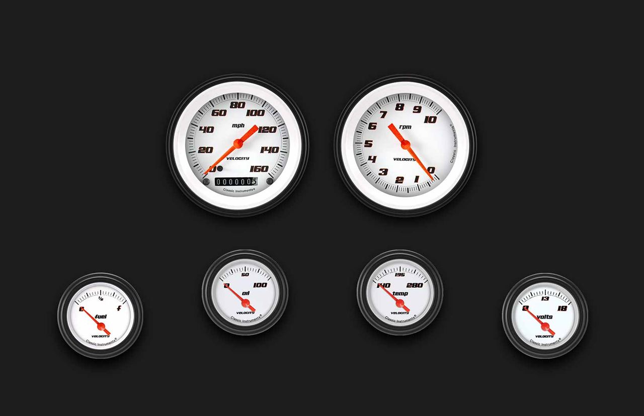 Picture of Velocity White Six Gauge Set 01