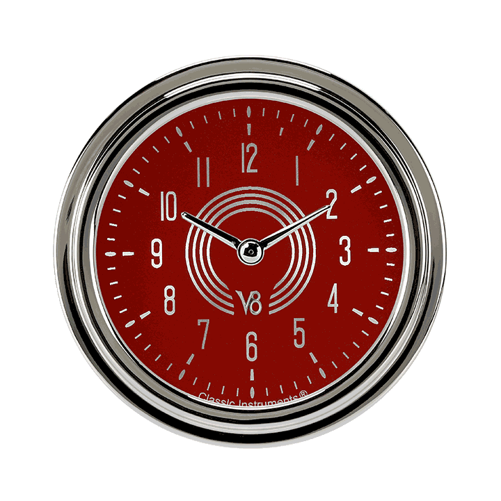 Picture of V8 Red Steelie 2 5/8" Clock