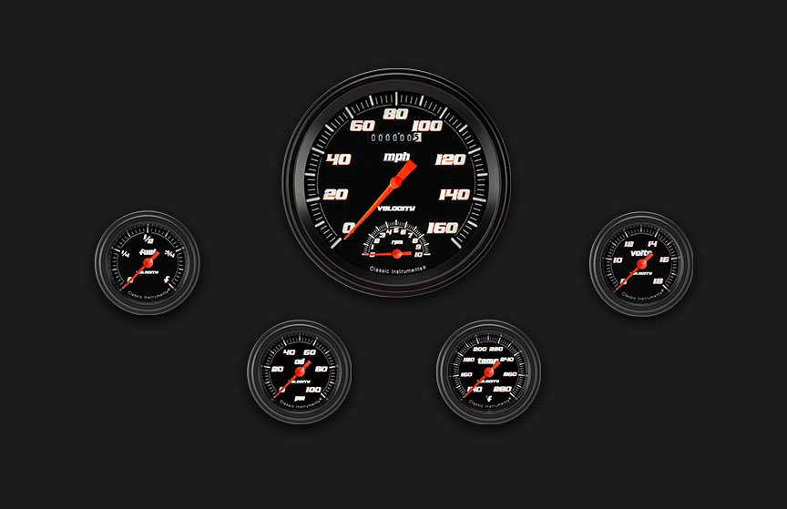 Picture of Velocity Black Five Gauge Set 165