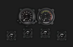 Picture of Moal Bomber Series Six Gauge Set with Bomber Bezels