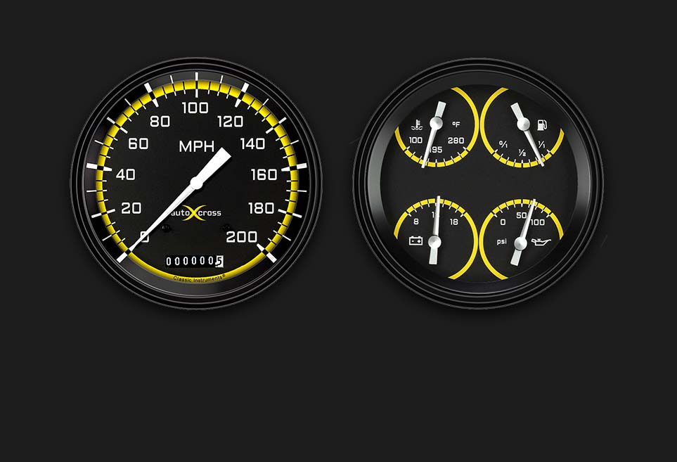 Picture of AutoCross Yellow Two Gauge Set